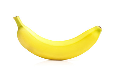 Ripe banana isolated on white background.
