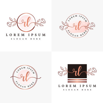 Initial rl feminine logo collections template premium vector