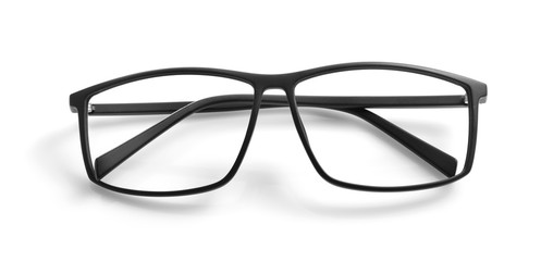 Black eyeglasses isolated on white background