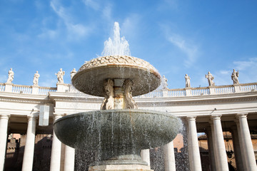 Fountain in Saint Peter square in Rome