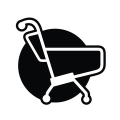 shopping cart illustration, web icon, flat style
