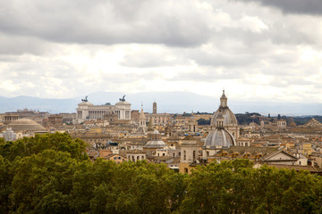 Fototapeta na wymiar Rome landscape under cloudy sky