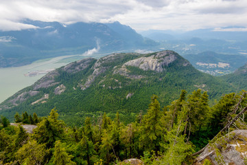 Fototapeta na wymiar Rocky Mountains. Coastal Mountains. Chief Peak trail in Sea to Sky Park. British Columbia. Canada.