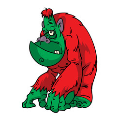 Fototapeta premium cartoon sullen green gorilla vector illustration