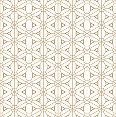 Seamless japanese pattern Kumiko style in golden.