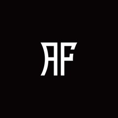 AF monogram logo with curved side style design template