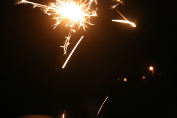 sparkler on black background