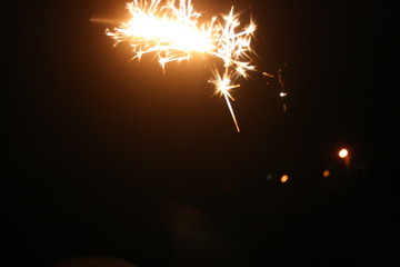 sparkler on black background