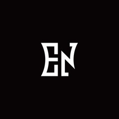 EN monogram logo with curved side style design template