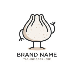 dumpling cartoon mascot logo