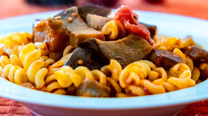Pasta alla norma, a traditional recipie of italian food tradition