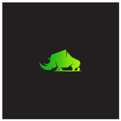 Silhouette of Rhino logo design inspiration - vector