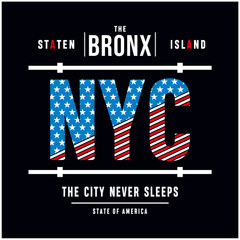 THE BRONX Typography Design, T-shirt Graphic, Vector Images