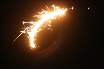 sparkler on black background