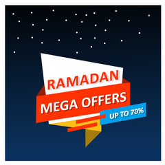 Mega sale banner template design,modern background .Vector illustration