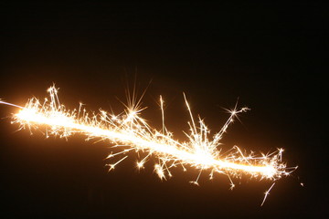 sparkler on black background