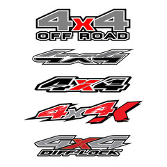 4x4 logo for 4 wheel drive truck and car graphic vector. Design for vehicle vinyl wrap © MONTRI