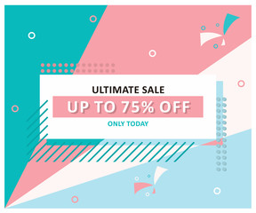 Mega sale banner template design,modern background .Vector illustration