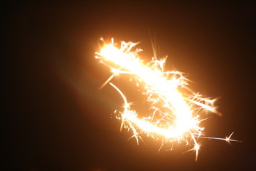 sparkler on black background