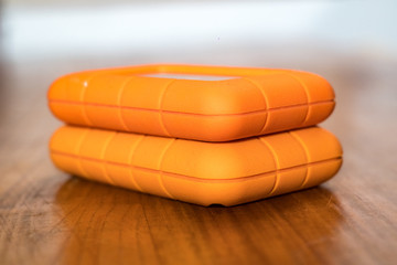 Padded external Hard Drives, Portable HDD on the table