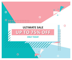 Mega sale banner template design,modern background .Vector illustration
