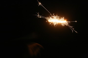 sparkler on black background