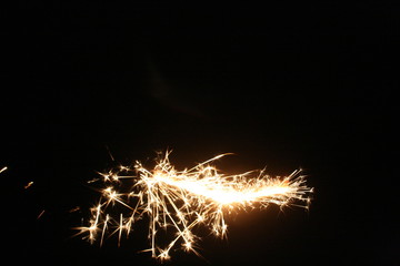 sparkler on black background