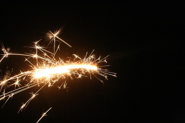 sparkler on black background