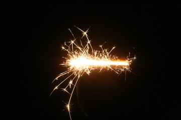 sparkler on black background
