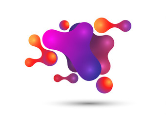 Abstract fluid and modern elements. Dynamic color shapes and lines. Liquid colorful gradient of organic forms. Isolate on a white background.