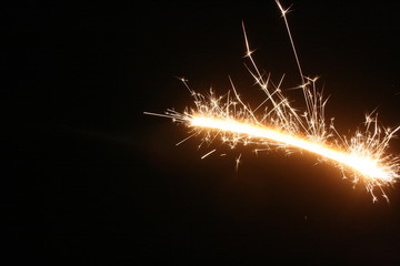 sparkler on black background