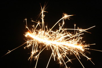 sparkler on black background