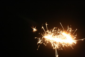 sparkler on black background