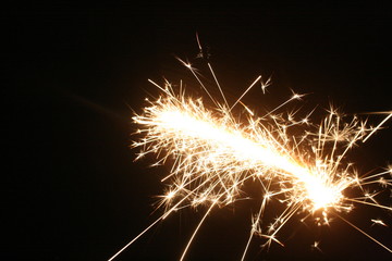 sparkler on black background
