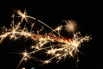 sparkler on black background