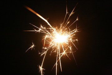 sparkler on black background