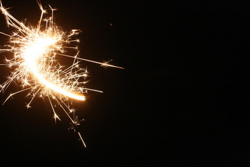 sparkler on black background