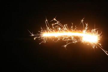 sparkler on black background