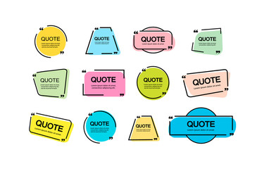 Quote frame notes. Layout for links and digital information. A simple source for advertising.  Quote frame and notes templates vector set.