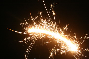 sparkler on black background