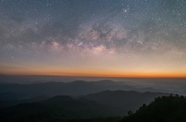 The stars and the milky way in the night sky are very beautiful.
