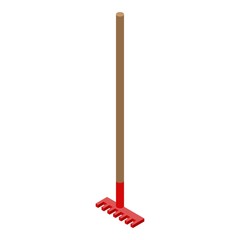 Farm rake icon. Isometric of farm rake vector icon for web design isolated on white background