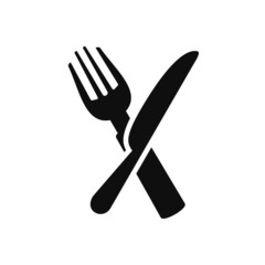 Fork knife spoon graphic symbols. Vector cutlery icons, isolated utensil image or tableware black silhouettes