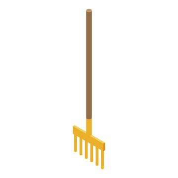 Garden fork icon. Isometric of garden fork vector icon for web design isolated on white background