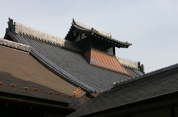 orderly roof tile background at tenryui temple kyoto japan