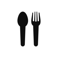 Fork knife spoon graphic symbols. Vector cutlery icons, isolated utensil image or tableware black silhouettes