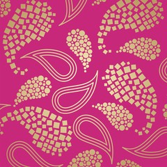 traditional paisley floral pattern , textile , Rajasthan, India	