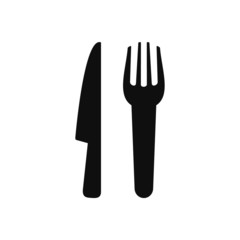 Fork knife spoon graphic symbols. Vector cutlery icons, isolated utensil image or tableware black silhouettes