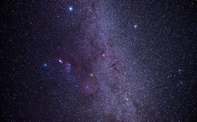 The stars and the milky way in the night sky are very beautiful.