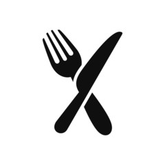 Fork knife spoon graphic symbols. Vector cutlery icons, isolated utensil image or tableware black silhouettes